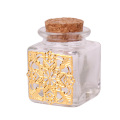 square hot stamping silver glass jar 35ml 1oz with cork lid